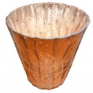 4" H Votive In Orange Antique Mercury In Swirl Line Design