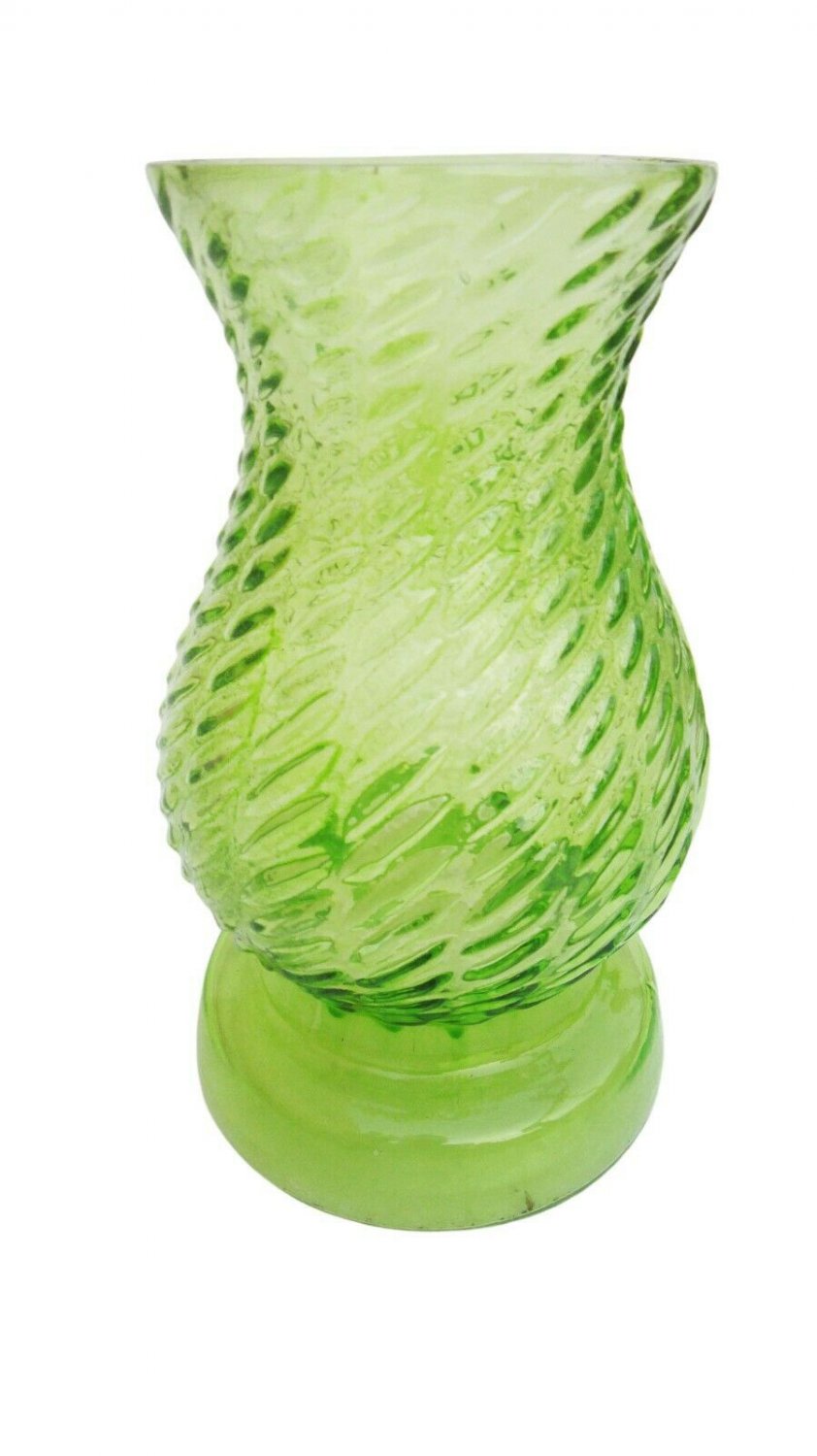 Green Glass Hurricane Candle Holder
