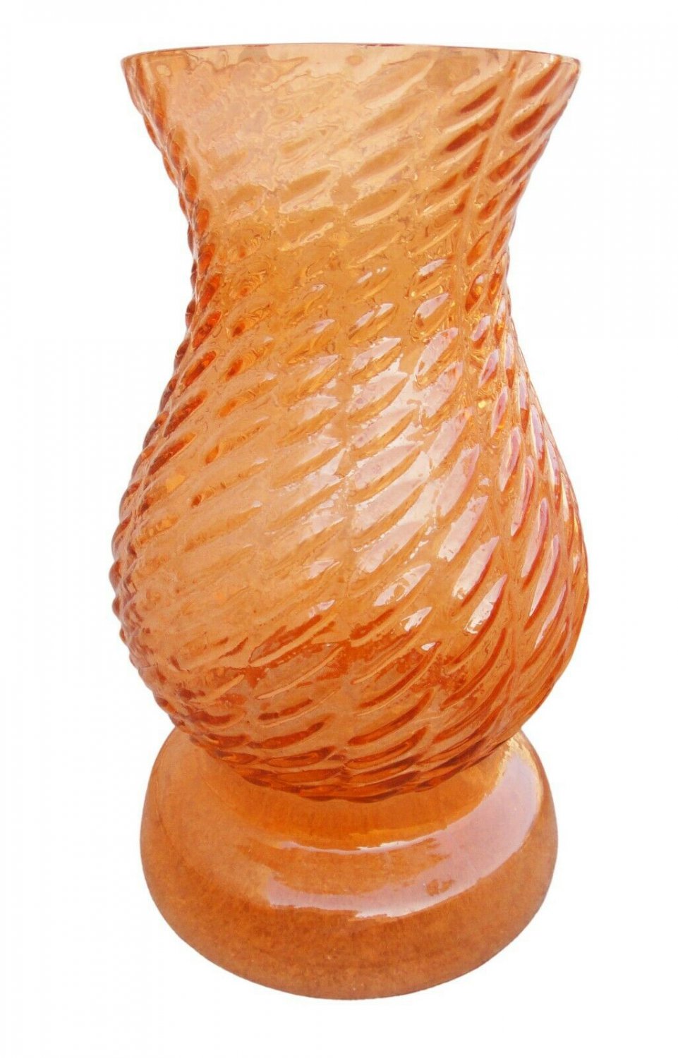 Orange Glass Hurricane Candle Holder