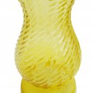 Yellow Glass Hurricane Candle Holder