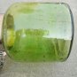 8" H Green Glass Jar In Stone Design With Hanging Jute Rope