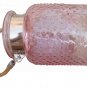 8.50" H Pink Glass Jar In Embossed Design With Hanging Jute Rope