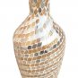16" H Vase Mirror Brown Mosaic In leaf Swirl Design
