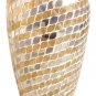16" H Vase Mirror Brown Mosaic In leaf Swirl Design