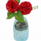 12" Vase In Aqua/Blue Antique Mercury