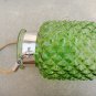 8.50" H Green Glass Jar In Pine Apple Design With Hanging Jute Rope