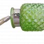 6" H Green Glass Jar In Pine Apple Design With Hanging Jute Rope