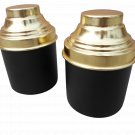 S/2 Iron Decorative Box (Black Matt W/Golden Shiny Lid)