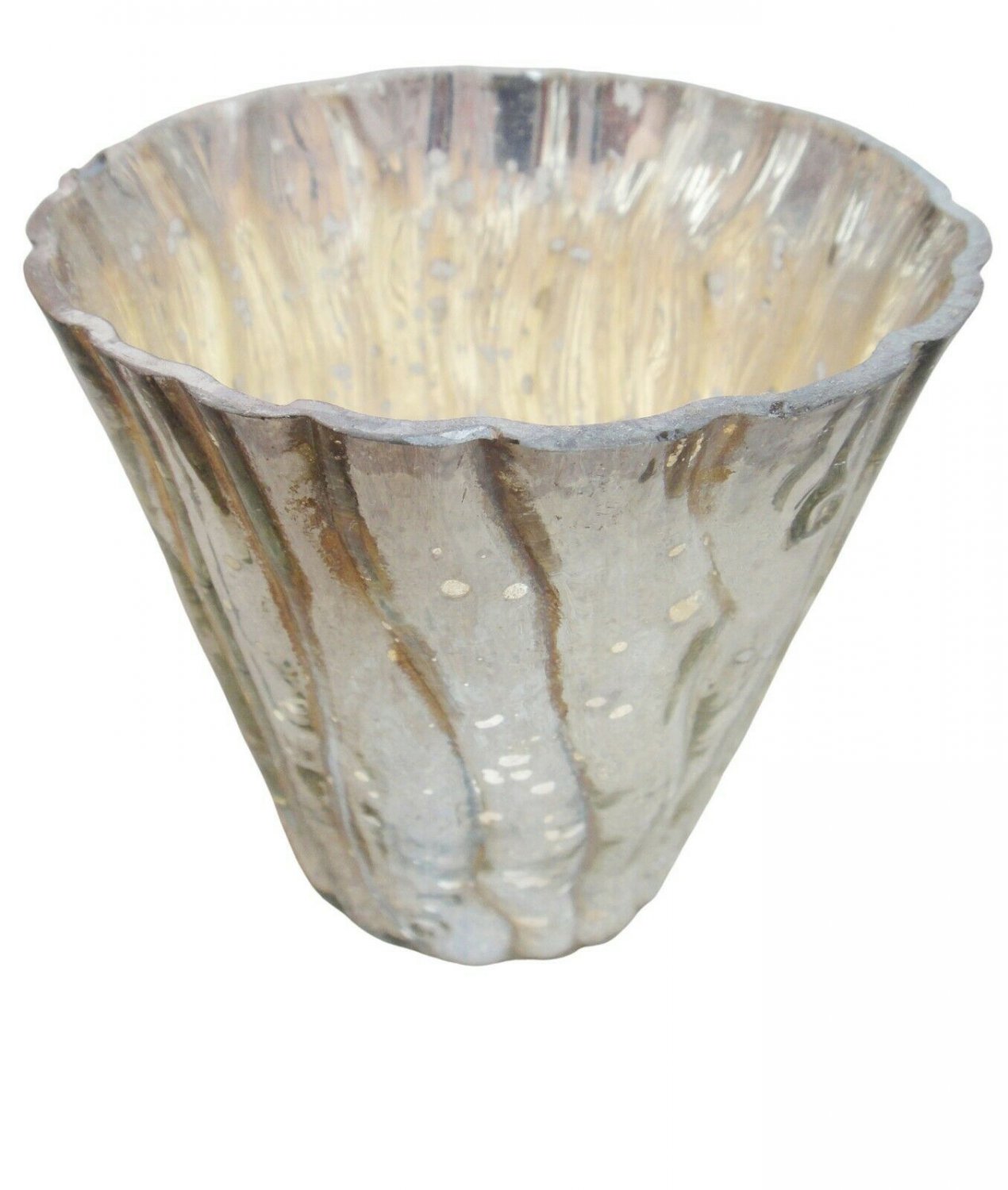 4" Votive In Silver Antique Mercury