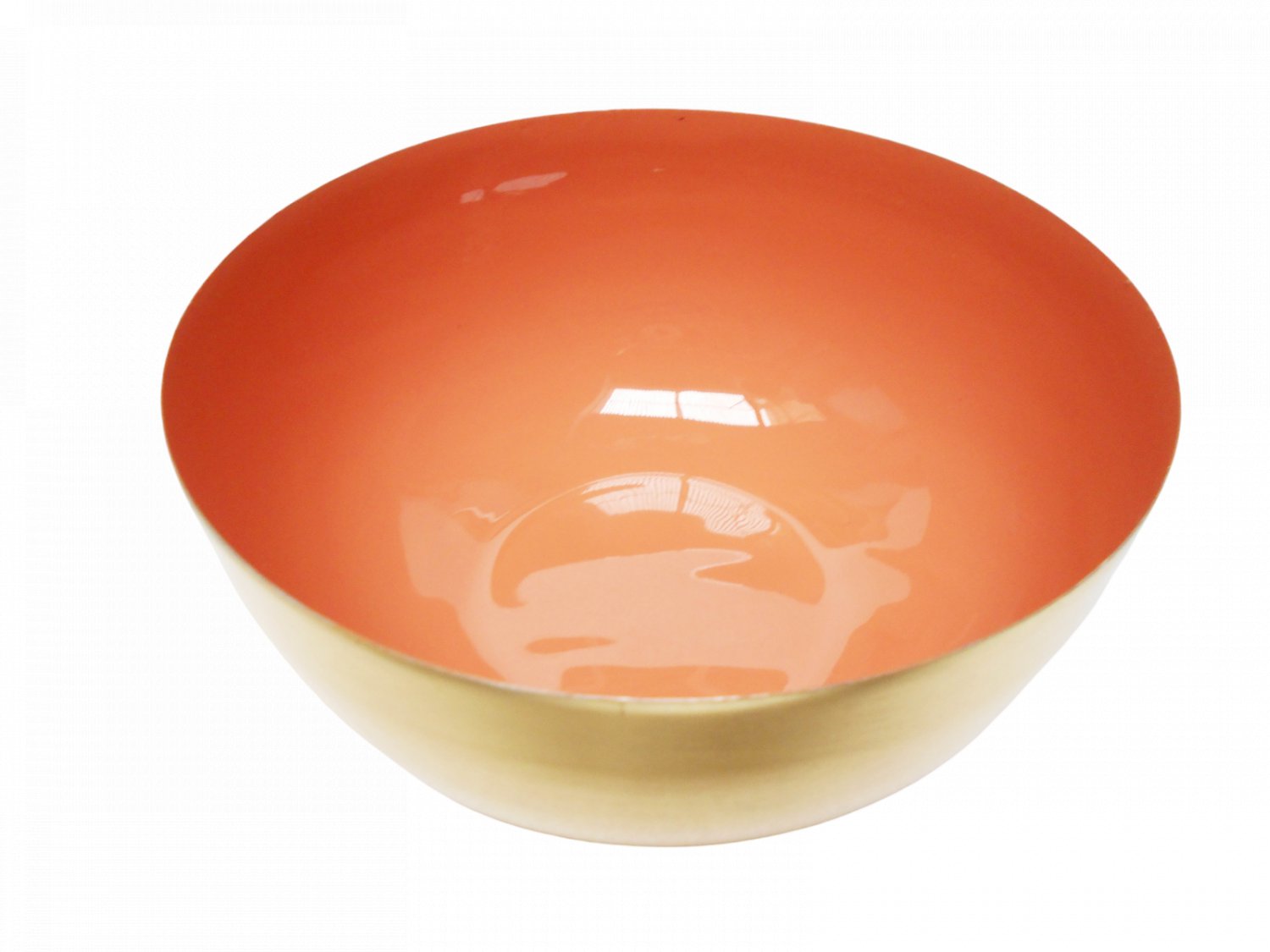 Iron Decorative Bowl (Gold Shiny W/Inside Orange Pantone Shiny Colour)