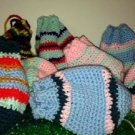 Handmade Crocheted Drawstring Purse Bag Tote Acrylic Yarn