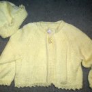 Handmade Knitted Children 6 - 12 Month Sweater and Hat Bernet Yarn