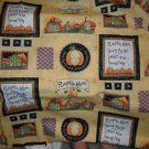 QUILTING SEWING FABRIC UNWASHED COTTON PUMPKIN MOON HALLOWEEN FALL HARVEST