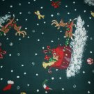QUILTING SEWING FABRIC UNWASHED COTTON CHRISTMAS SANTA SLEIGH TOYS REINDEER