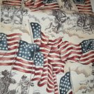 CRAFTING QUILTING SEWING FABRIC COTTON MILITARY HORSEBACK FLAGS USA UNWASHED