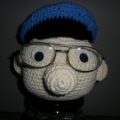 Handmade Crocheted Eyeglass Holder Comical Head Glasses Policemen