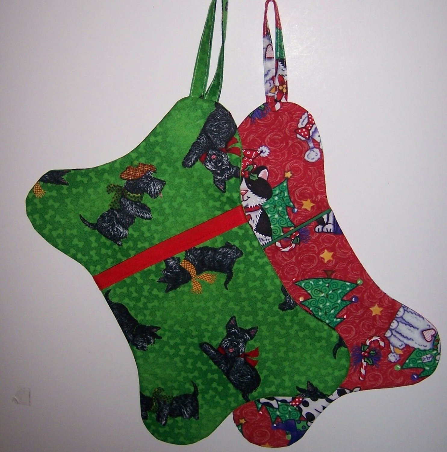 Handmade Dog Cat Christmas Stocking Puppy Kitten Cotton