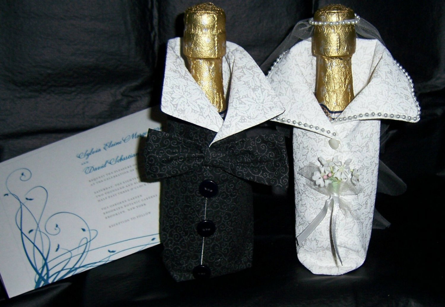 UPDATED NEW ITEM Handmade Wedding Bride Groom Wine Bag Bridal Shower