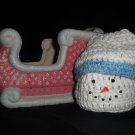 Christmas Crocheted Gift Basket Party Favors Snowman & Santa Claus