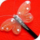 QueCraft BUTTERFLY Hair Stick / Pin HORN - Hand Carved