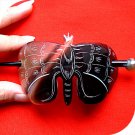 QueCraft BUTTERFLY Hair Pin/Barrette HORN - Hand Carved