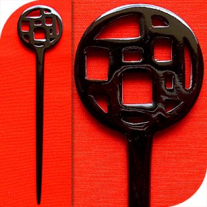 QueCraft Hair Stick / Pin BUFFALO HORN - Hand Carved
