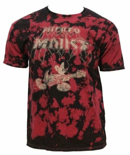 Size L - DISNEY MICKEY MOUSE METAL GUITAR TIE DYE MENS T-SHIRT