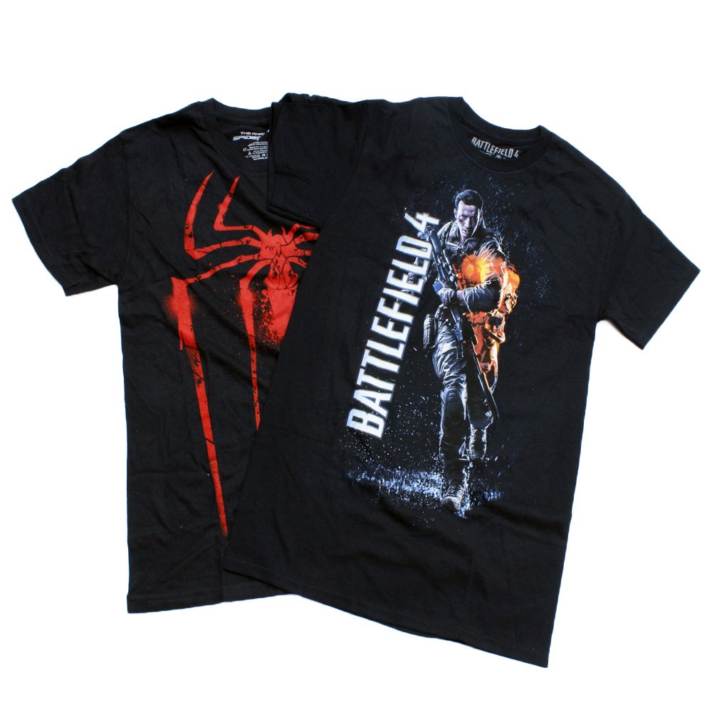 2Pc Red Spider & Battlefield 4 Men's Licensed T-Shirt - Size Small
