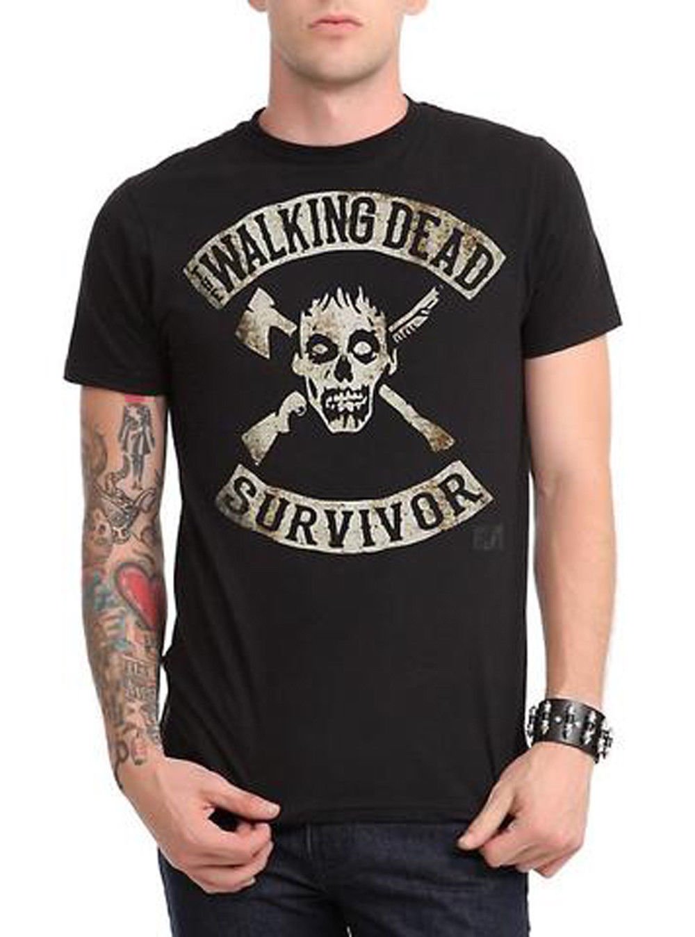 Size L - AMC Show Walking Dead Survivor Mens T-Shirt