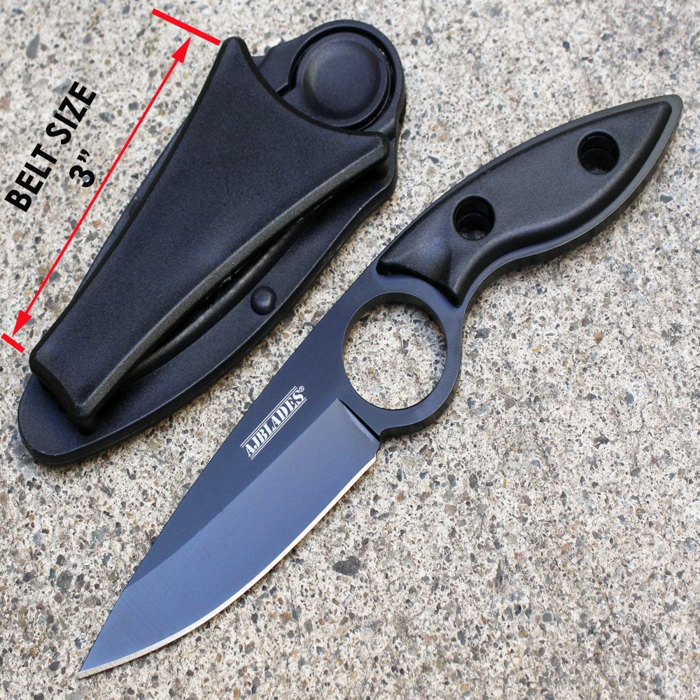 AJBLADES Tactical Black Full Tang Fixed Blade Knife with Sheath - AJ330BK