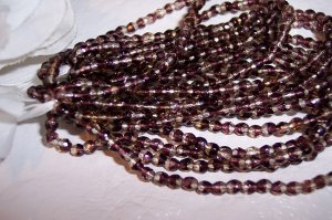  Czech Fire Polished LEMON BLACKBERRY 3mm Beads q.50