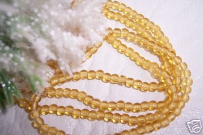 3mm Round Czech Glass Topaz 200 pack