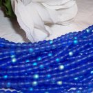 LT COBALT  FROST/AB 4mm Round Czech Glass 100 pack