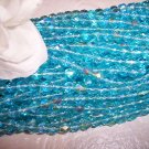 AQUA AB Czech Fire Polished 4mm Beads q.50