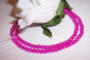 HOT PINK 4mm Round Czech Glass Druk Beads 100