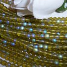 OLIVE  FROST/AB 4mm Round Czech Glass 100 pack
