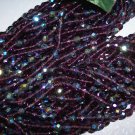 AMETHYST A.B. Czech Fire Polished Crystal 8mm Beads q.50