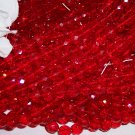 RUBY Czech Fire Polished 8mm Beads q.50