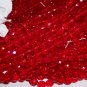 RUBY Czech Fire Polished 8mm Beads q.50