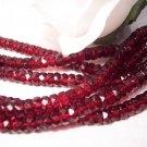 DEEP RUBY Czech Fire Polish Faceted Rondells 6/3mm q.25