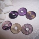 Rainbow Fluorite Donut Bead 15mm 5pk