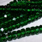 EMERALD Czech Fire Polish Faceted Rondells 6/3mm q.25