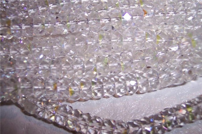 CRYSTAL AB Czech Fire Polish Faceted Rondells 6/3mm q.25