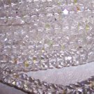 CRYSTAL AB Czech Fire Polish Faceted Rondells 6/3mm q.25