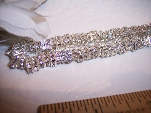 SILVER/CRYSTAL Rhinestone Squaredelles 6mm q.10