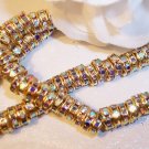 GOLD / CRYSTAL AB Rhinestone Rondells 6mm q.10
