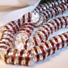 SILVER/ RUBY Rhinestone Rondells 4.5mm q.10