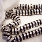 SILVER/BLACK CRYSTAL Rhinestone Rondells 6mm q.10