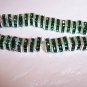 SILVER/ EMERALD  Rhinestone Squaredelles 4.5mm q.10