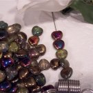 Iridescent Puff Heart Czech Glass Beads 8mm q.50